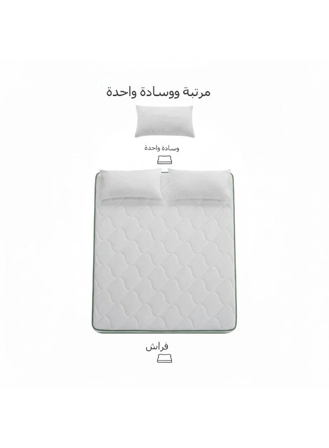 نجمة هوم مرتبة نابضية عالية المرونة 120x200 سم، سميكة جدًا 22 سم، مصنوعة من رغوة الذاكرة، قابلة للتنفس، تخفف الضغط، صلابة متوسطة، مصممة للمساعدة في تخفيف آلام الظهر، تشمل وسادة مجانية واحدة - Image 2